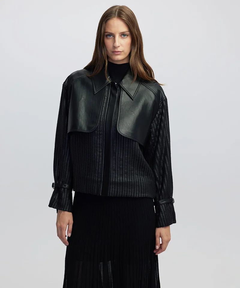 Ipekyol Contrast Textured Coat